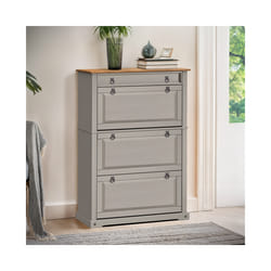 Corona Grey Wax 1 Drawer 3 Shelf Shoe Chest