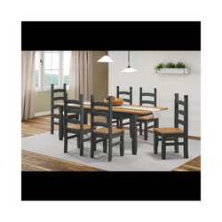 Corona Charcoal Large Extending Table & 6 Chairs