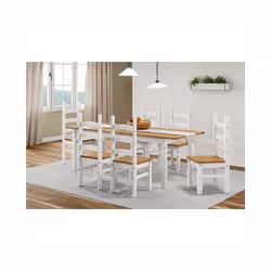 Corona White Large Extending Table & 6 Chairs
