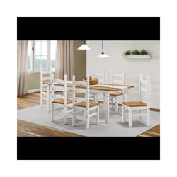 Corona White Large Extending Table & 6 Chairs