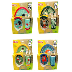 Nuby Childrens Lunch Set Plate/Bowl/Cup/Cutlery 4 Fun Designs Sets
