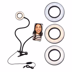 Selfie Ring Light with Adjustable Stand, 3 Levels & Phone Holder