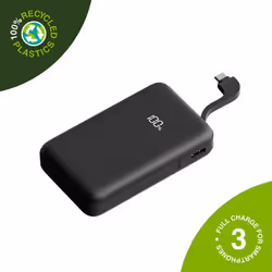 Juice JUI-PBANK-3-ECO-INT-BLK, 12000 mAh, 5 V, 15 W, Black