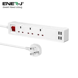 13A SMART Wi-Fi Power Strips with 3 Sockets & 4 USB