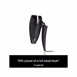 ghd Flight+ Travel Hair Dryer - Compact, Lightweight, Dual Voltage, Powerful Drying with Luxurious Travel Case (Black)