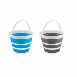 Collapsible Silicone Washing Bowl Laundry Baskets - Blue, 10 LITRE COLLAPSIBLE BUCKET