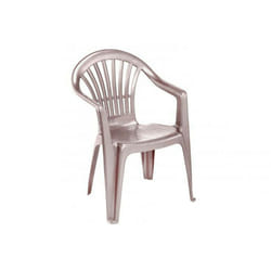Taupe Plastic Garden Chairs Low Back Seat Patio Partying Camping Stacking