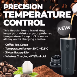 Nebula Temperature Controlled Travel Mug Black 355ml - Hot Beverages