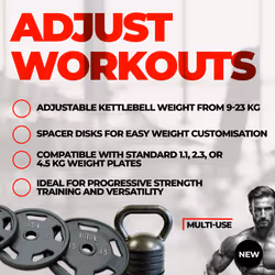 Nebula Adjustable Cast Iron Grey Heavy Duty Kettlebell
