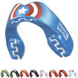 Captain America Metallic Sports Mouthguard Dual Layer Premium Protection Adults Gum Shield with Case for Boxing, MMA, Rugby, Martial Arts, Judo and