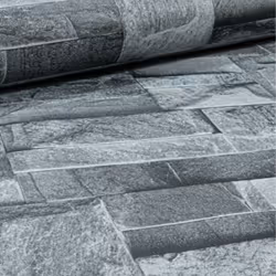 WD Thorn Slate Charcoal Grey Realistic Textured Stone Brick Wallpaper