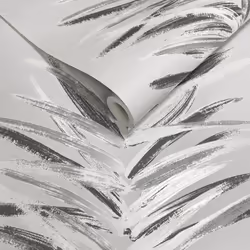 Dhara Leaf Wallpaper Silver Muriva 191501