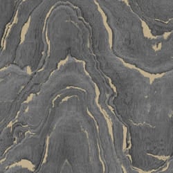Woodgrain Wallpaper Charcoal / Gold Muriva 199503