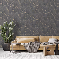 Woodgrain Wallpaper Charcoal / Gold Muriva 199503