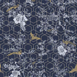 Muriva Lipsy London Himara Blue Gold Wallpaper 144070