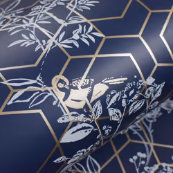 Muriva Lipsy London Himara Blue Gold Wallpaper 144070