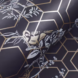 Muriva Lipsy London Himara Charcoal Gold Wallpaper 144071