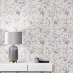 Muriva Lipsy London Himara Grey Gold Wallpaper 144072