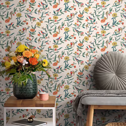Cath Kidston Summer Birds Wallpaper Cream Muriva 182552