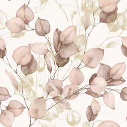 Muriva Eucalyptus Blush Wallpaper Metallic Gold Effect Leaves Feature Wall