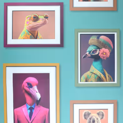 Muriva Fantastic Animals Wallpaper Picture Frames Multicoloured Feature Wall