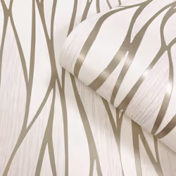 Muriva Hudson Wave Cream Wallpaper 220311