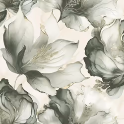 Muriva Elysian Floral Petal Pastel Wallpaper - Green and Gold 212503