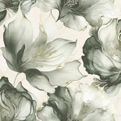 Muriva Elysian Floral Petal Pastel Wallpaper - Green and Gold 212503