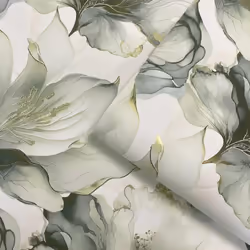Muriva Elysian Floral Petal Pastel Wallpaper - Green and Gold 212503