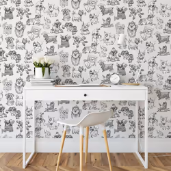 Pooches Wallpaper Mono Muriva 102577