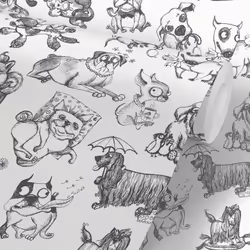 Pooches Wallpaper Mono Muriva 102577 - Additional view 4