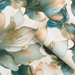 Muriva Elysian Floral Coral Teal Wallpaper 212505