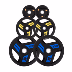 inSPORTline Quality Urethane Weight Plates + 30mm Bar - 70kg Set