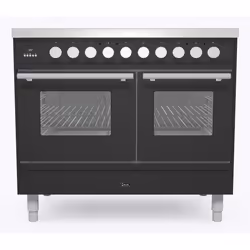 Ilve PDI106WE3MG, Range cooker, Graphite, Rotary, Graphite mat, Chrome, Front