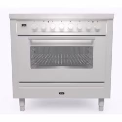 Ilve PI096WE3SS, Range cooker, Stainless steel, Buttons, Rotary, Front / Top front, Zone induction hob, 6 zone(s)