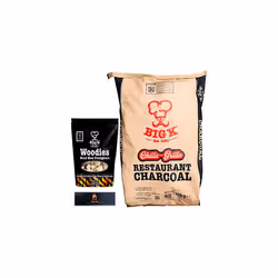 Big K Chilla-Grilla Restaurant Grade Lumpwood Charcoal 12kg Bag and Big K Natural Wood Wool Firelighters 300g with Topline BB ...