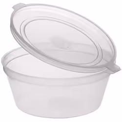 - Clear Round Hinged Pots with Lids - Deli Pots - Perfect for Takeaways, Restaurants - Chutney, Ketchup Container & Hinged Sa ...