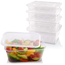 - 50pcs 1000ml Clear Plastic Microwave Containers With Lids - Food Tubs Ideal For Takeaways & Restaurants - BPA Free