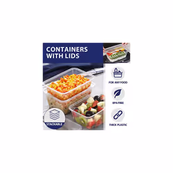 - 50pcs 750ml Clear Plastic Microwave Containers With Lids - Food Tubs Ideal For Takeaways & Restaurants - BPA Free
