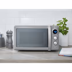 SWAN Retro Grey Jug Kettle 4 Slice Toaster & 800W Digital Microwave