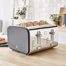 Swan Nordic Slate Grey  Kettle 4 Slice Toaster Microwave Canisters Mug Tree & Towel Pole