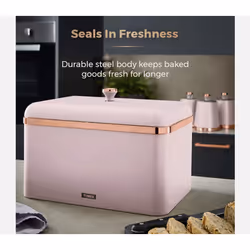 Tower Cavaletto Bread Bin & Canisters Kitchen Set (Marshmallow Pink)