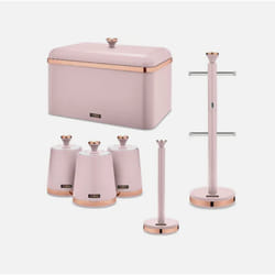 Tower Cavaletto Pink Bread Bin Canisters Towel Pole Mug Kitchen Set