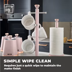 Tower Cavaletto Pink Bread Bin Canisters Towel Pole Mug Kitchen Set