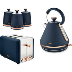 Tower Cavaletto Midnight Blue Kettle 2 Slice Toaster Canisters Set