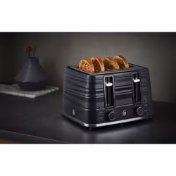 Swan Symphony Black Kettle, 4 Slice Toaster & Digital Microwave