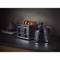 Swan Symphony Black Kettle, 4 Slice Toaster & Digital Microwave