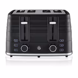 Swan Symphony Kettle & 4 Slice Toaster Contemporary Set in Black