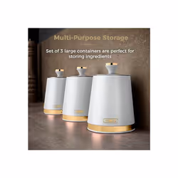 Tower Cavaletto Canisters Set Champagne Gold T826131WHT (Optic White)