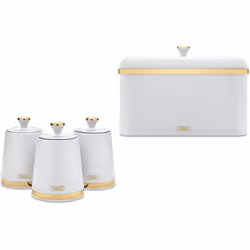 Tower Cavaletto Bread Bin & Canisters Kitchen Set (Optic White)